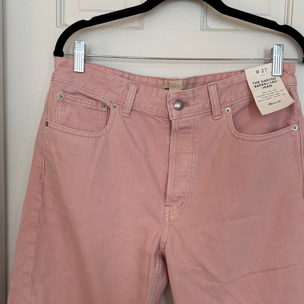 Madewell Darted Barrel Pink Jeans - Picture 3 of 4